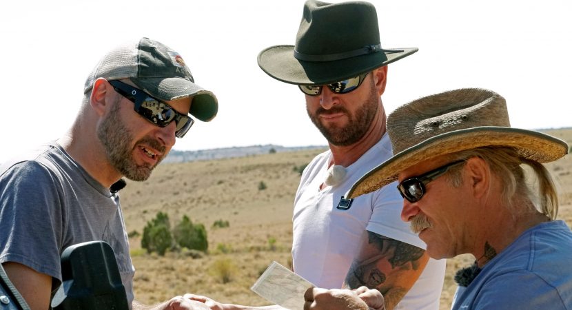 Guide Ludger mit Konny Reimann und Michael Wendler in der Wüste